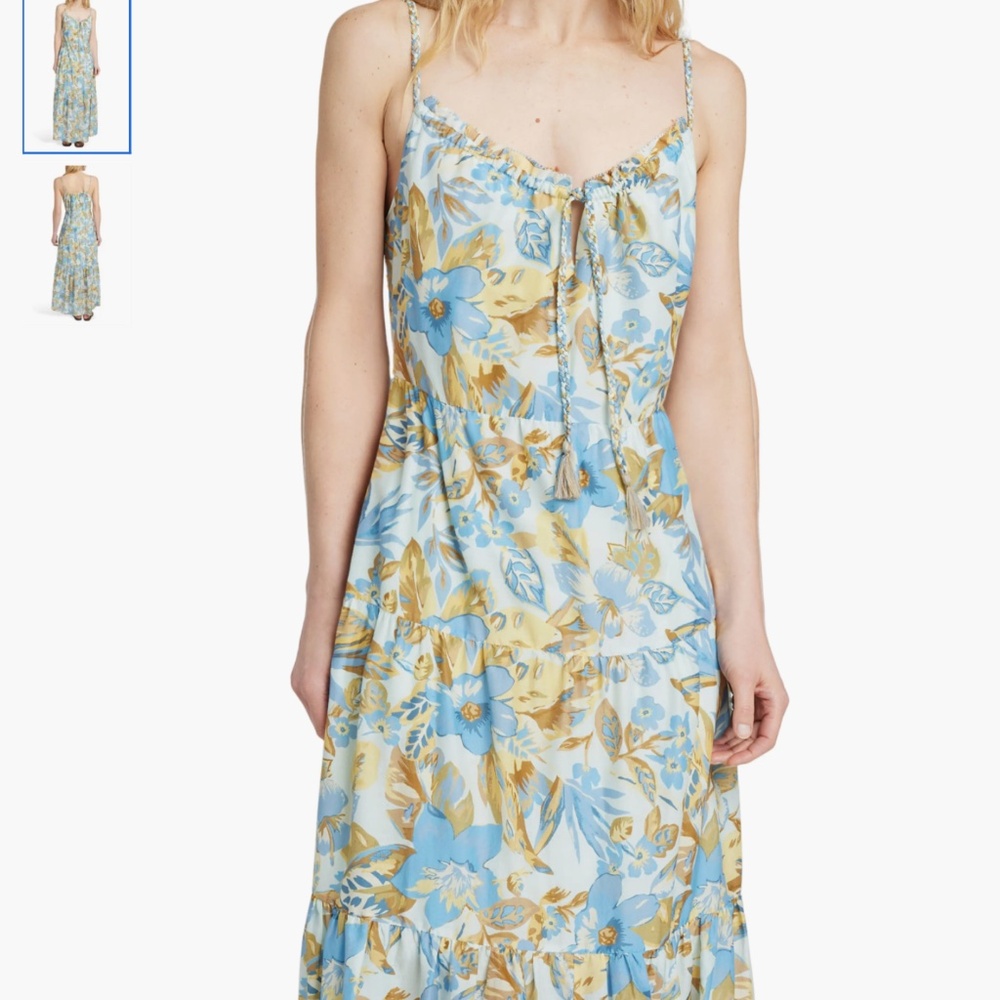 Faherty Sun Chaser Tiered Maxi Sundress, size S